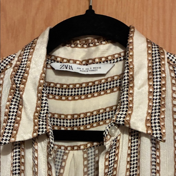 Zara  women Brown and White Striped - Picture 4 of 4